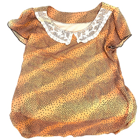 Leopard print with embroidered collar. Size small. - Picture 1 of 4